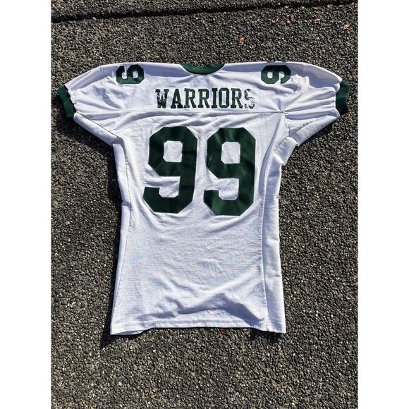 Vintage 90s football jersey Warriors # 99 thrashed worn made in USA Large - Picture 1 of 5